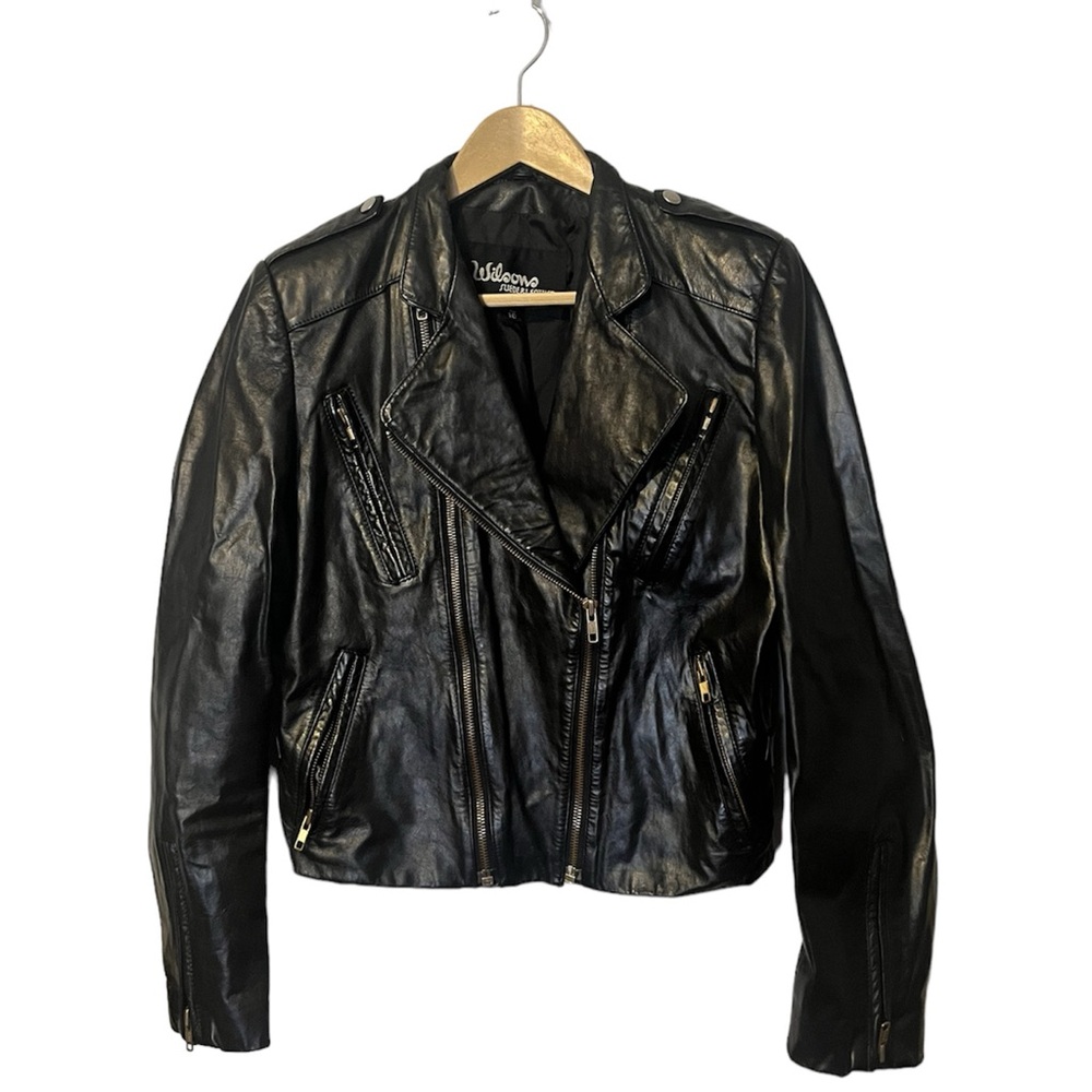 Vintage Wilson’s Genuine Leather Fitted Zip Jacket - Women’s 10
